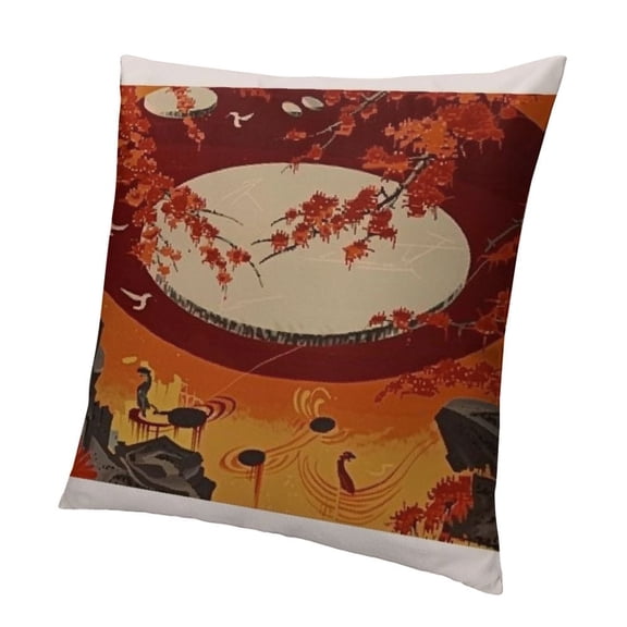 Flax Throw Pillow Cover Stone Age Hunting for Mammoth Prehistoric Tool Neolithic Paleolith Inches Pillowcase Home Decor Square Pillow Case Cushion Cover