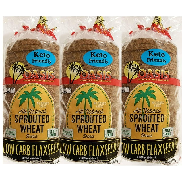 Flaxseed Bread, 3 Pack Low Carb, Keto, Natural, Sprouted