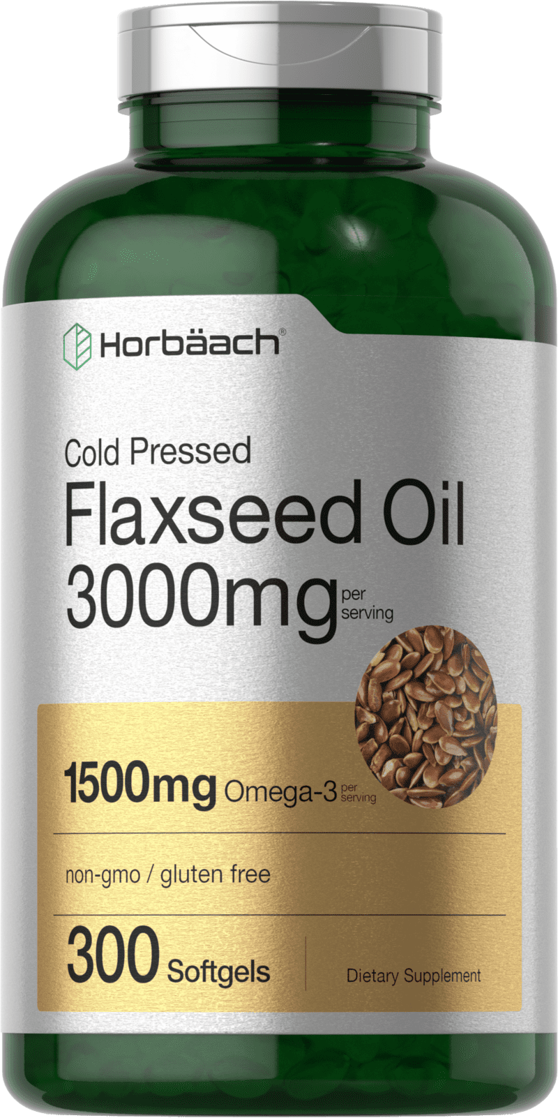 Flaxseed Oil Softgels 3000mg | 300 Count | with Omega 3 6 9 | by Horbaach