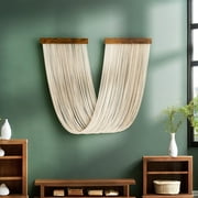 Flber Tie-Dye Macrame Wall Hanging Large Bohemian Yarn Tapestry Wall D cor,19.68" Wx 39.37" L