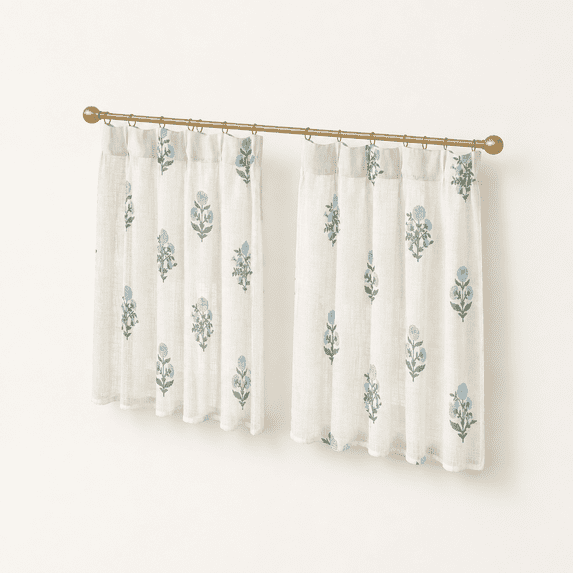 Flcafe Curtafor Kitchen 36 Inch Length Pinch Pleat Linen Short Drapes ...