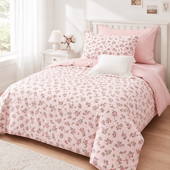 - Flcomforter Set With Sheets Coquettetagecore Aesthetic Flower Shabby ...