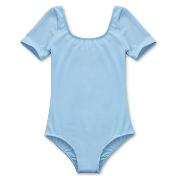 Fldy Girls Children Basic Short Sleeve Ballet Dance Leotard Gymnastics Ballerina Professional Ballet Blue 3