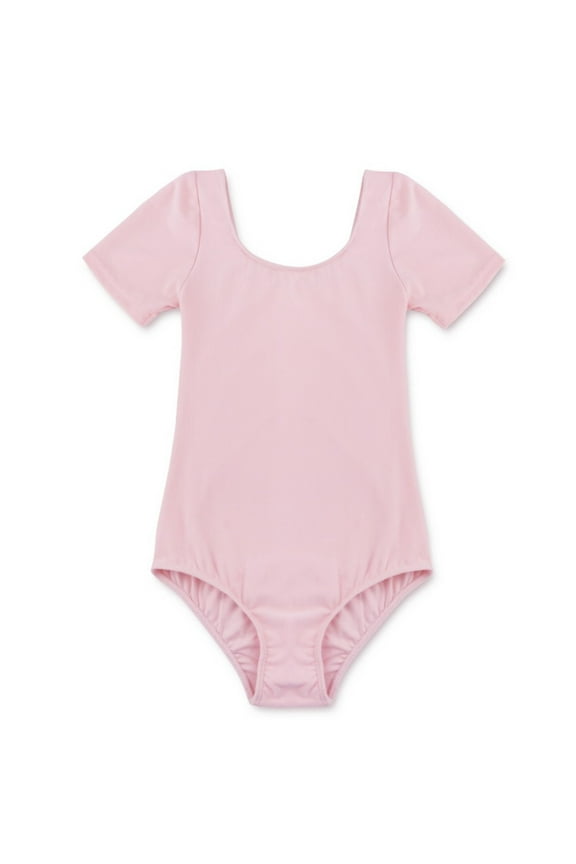 Girls Children Basic Short Sleeve Ballet Dance Leotard Gymnastics Ballerina Professional Ballet Pink 8
