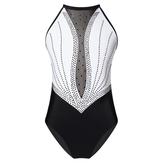 Fldy Girls Criss Cross Back Gymnastics Ballet Dance Tank Leotard Sleeveless Tumbling Unitard Sports White 12