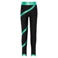 thumbnail image 1 of Fldy Girls Spiral Figure Ice Skating Pants Leggings Shiny Metallic Gymnastics Ballet Dance Pants Blue Green 14, 1 of 5