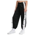 thumbnail image 1 of Fldy Kids Boys Post Surgery Pants Tear Away Button Trousers Basketball Track Bottom Jogging Pants Black 170, 1 of 7