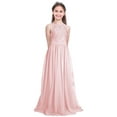 thumbnail image 1 of Fldy Kids Girls Lace Chiffon Flower Dresses Wedding Party Dress Evening Formal Pegeant Dance Gown Pearl Pink 6, 1 of 4