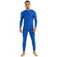 thumbnail image 1 of Fldy Men Long Sleeve Catsuit Bodysuit Zipper Front One-piece Jumpsuit Full Body Unitard Zentai Costume Blue X-Large, 1 of 7