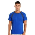 thumbnail image 1 of Fldy Mens Running Athletic T-Shirt Gym Workout Sports Shirt Short-Sleeve Sun Protection Rash Guard Blue XXL, 1 of 6