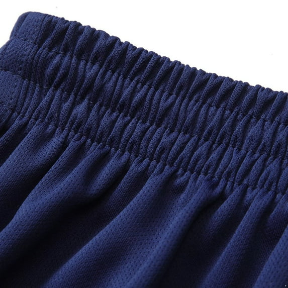 Fldy Mens Soccer Uniform Short Sleeve Athletic Jersey with Shorts Set Basketball Football Sports Outfits Navy Blue 4-5