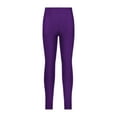 thumbnail image 1 of Fldy Youth Girls' Athletic Dance Leggings Kids Solid Compression Pants Running Active Yoga Tights Dark Purple 12, 1 of 6