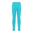 thumbnail image 1 of Fldy Youth Girls' Athletic Dance Leggings Kids Solid Compression Pants Running Active Yoga Tights Lake Blue 6, 1 of 6