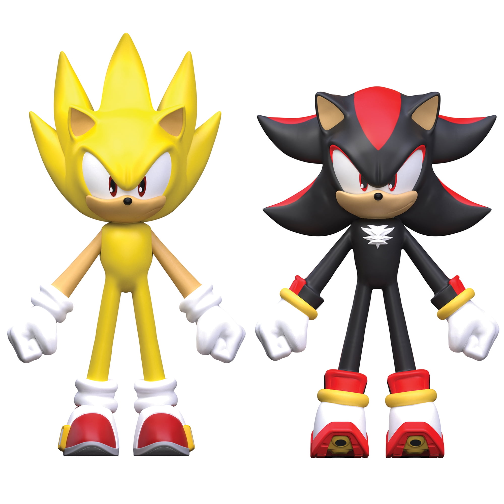 FleXfigs: Super Sonic & Shadow - 2 Character Pack - Sonic The Hedgehog Articulated Action Figures, Flex It - Pose It!, Toy Miniatures, Kids Ages 3+