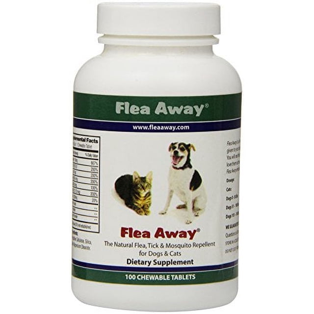 Flea Away All Natural Flea Repellent for Dogs and Cats, 100 Chewable