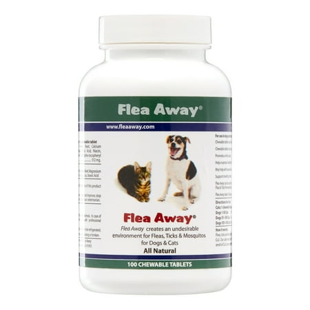 Flea Away Natural Flea, Tick, & Mosquito Repellent for Dogs and Cats, 100 Chewable Tablets