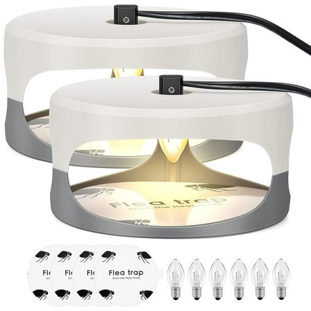 Flea Bed Bug Trap Odorless Cleaner and Flea Killer Trap Pad Sticky Dome 2 Packs