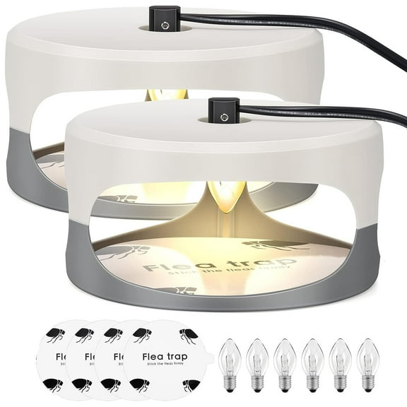 Flea Bed Bug Trap Odorless Cleaner and Flea Killer Trap Pad Sticky Dome 2 Packs