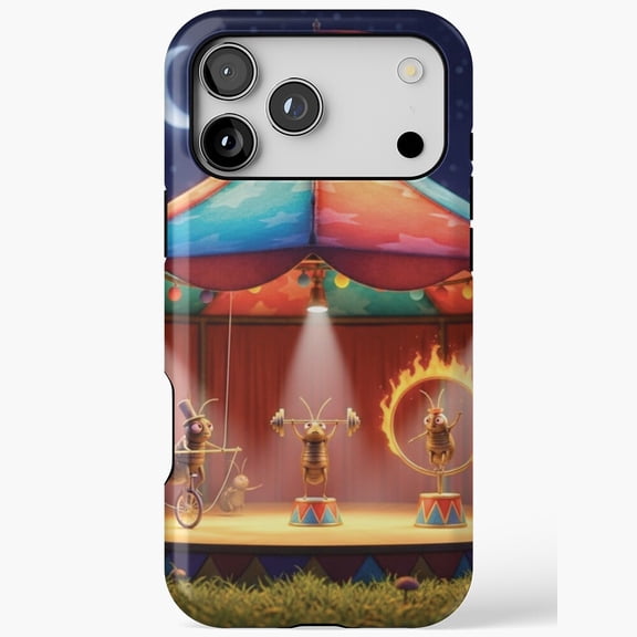 Flea Circus Vintage Novelty Humor Joke Gift Compatible Phone Case for iPhone 11 12 13 14 15 16 17 Pro Max