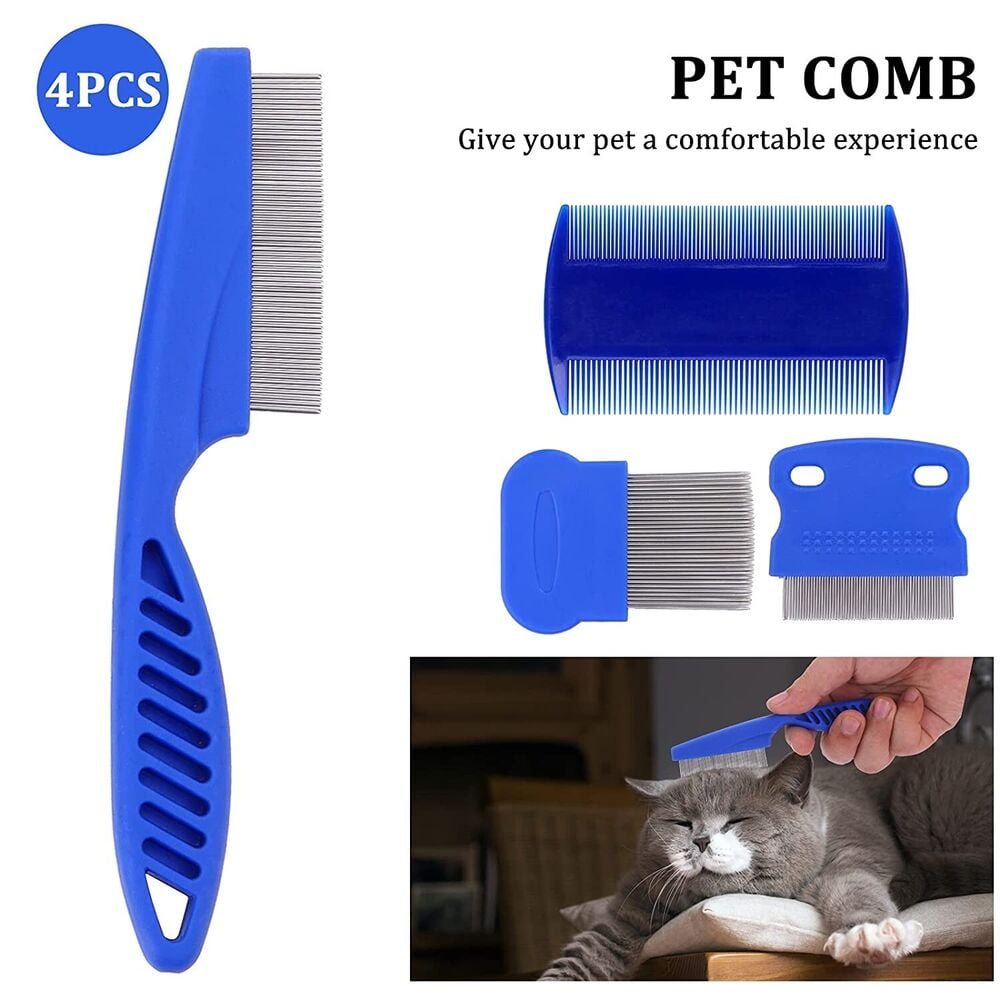 Flea Comb for Cat Dog 4PCS Flea Removal Lice Combs Fine Tooth Comb