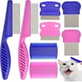 thumbnail image 1 of Flea Comb for Cats Dogs, 6 Pack Pet Lice Comb Set Pet Grooming Pets for Small, Medium & Large Pets (Blue), 1 of 10