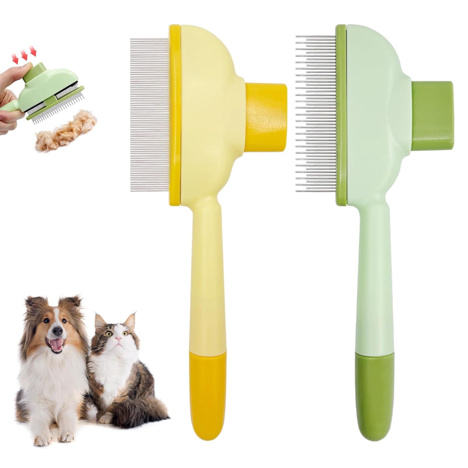 Flea Comb for Cats Dogs Brush for Shedding Pet Hair Removal Comb with ...