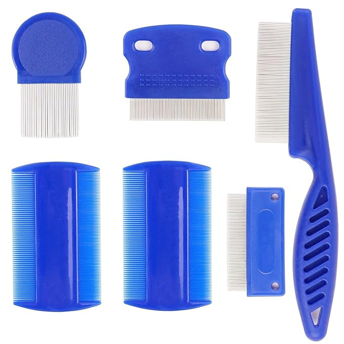 Flea Comb for Dogs, 6 Pcs Lice Combs, Cat Combs with Durable Teeth for