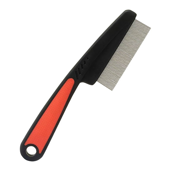 Flea Comb for Dogs and Cats, Fine-Toothed Pet Combs for Detangling or Dematting Face & Paws, 7x1.6 Inch, Black