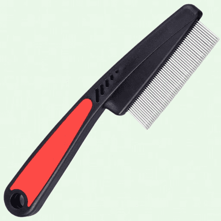 Flea Comb with Rubber Handle, Professional Grooming Comb Pet Hair Comb Lice Comb with Stainless Steel Teeth for Dog Cat Small Pets (Large)