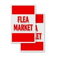 thumbnail image 1 of Flea Market (2-PACK) 24" x 36" Vinyl Decals | Sign Insert Peel & Stick Decals Stickers Window Signs, 1 of 2