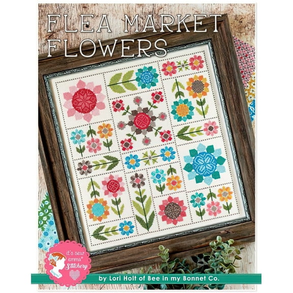 Flea Market Flowers Cross Stitch Pattern by Lori Holt for It's Sew Emma