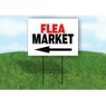 thumbnail image 1 of Flea Market Left Arrow Single Sided Yard Sign Road Sign (Excluding Stand) SIZE: 8" x 12", 1 of 4