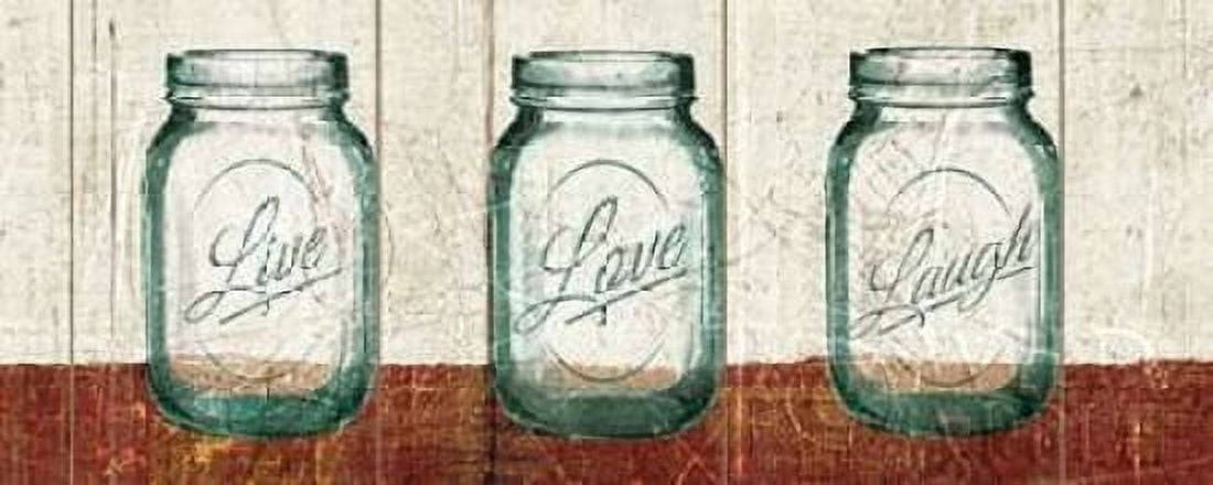 Flea Market Mason Jars Panel II Table Canvas Art - Wild Apple Portfolio (24 x 48)