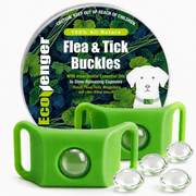 EcoVenger Flea and Tick Buckle 2-Pack + 6 Refills | Strong Repellency | Waterproof & Slow-Release Lasting Protection | Built-in Plant-Based Formula with Pleasant Aroma | Child and Pet Safe