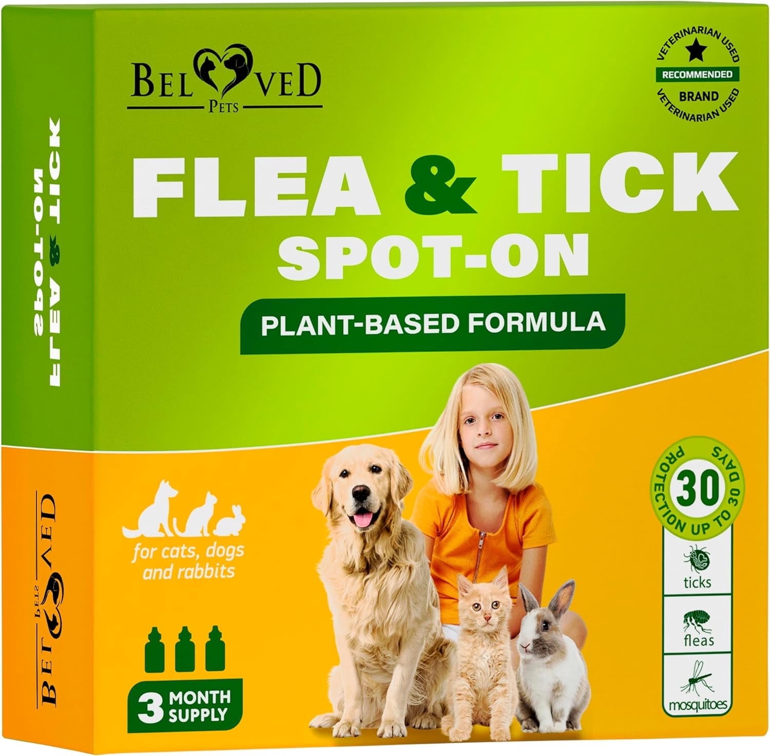 Beloved Pets Natural Flea Treatment for Small Dogs, Cats, Kittens ...