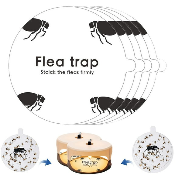 Flea Trap Refill Discs Replacement Glue Boards, 7" Sticky Pads Fits Most Models Flea Bed Bug Traps for Inside Your Home Natural Flea Light Trap Sticky Pads for Flea Detection(5PC)