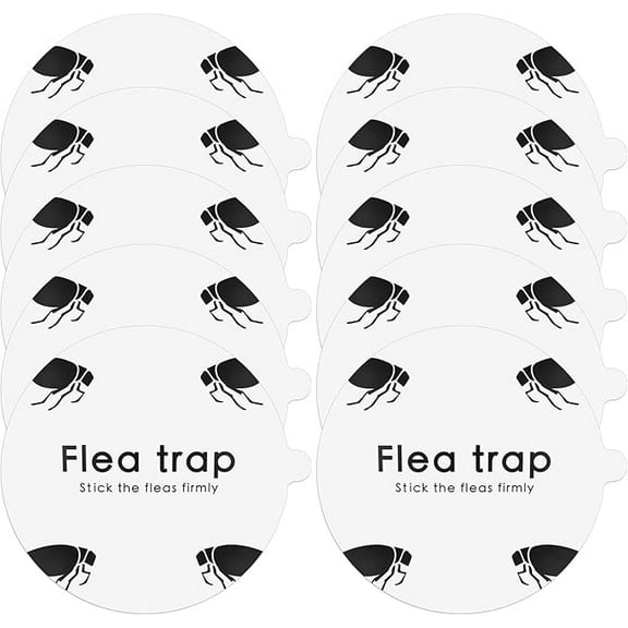 Flea Trap Sticky Pads Refills, 10 Pack 7.1 Inch Flea Trap Refills, Flea Trap Refill Discs, Non-Toxic Eco-Friendly Flea Trap Light Pads, Natural Family & Pet Safe Glue Board Replacement Sticky Pads