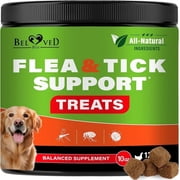 Beloved Pets Natural Flea & Tick Support Bacon Flavored Soft Chew for Skin & Coat Supplement for Dogs, 10-oz Jar (Bacon)