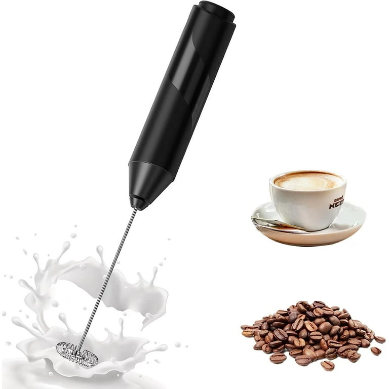 Fleaks Funly Frother Handheld, Milk Frother for Coffee, Battery Operated Drink  Mixer for Matcha and More, Handheld Electric Mini Whisk Small Hand Mixers,  Frappe Maker, Black 