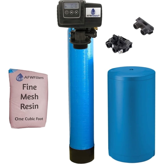 Fleck IRONPRO2 Pro 2 Combination Water Softener Iron Filter 5600SXT Digital metered Valve for Whole House 32,000 Grains, Blue
