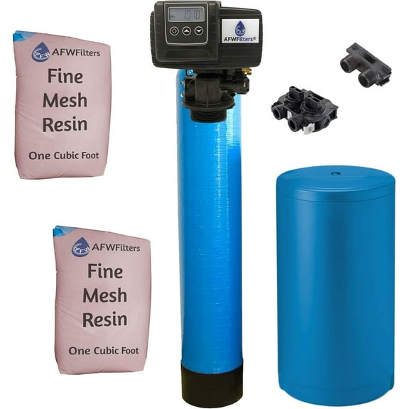 Fleck IRONPRO2 Pro 2 Combination Water Softener Iron Filter 5600SXT Digital metered Valve for Whole House 64,000 Grains, Blue