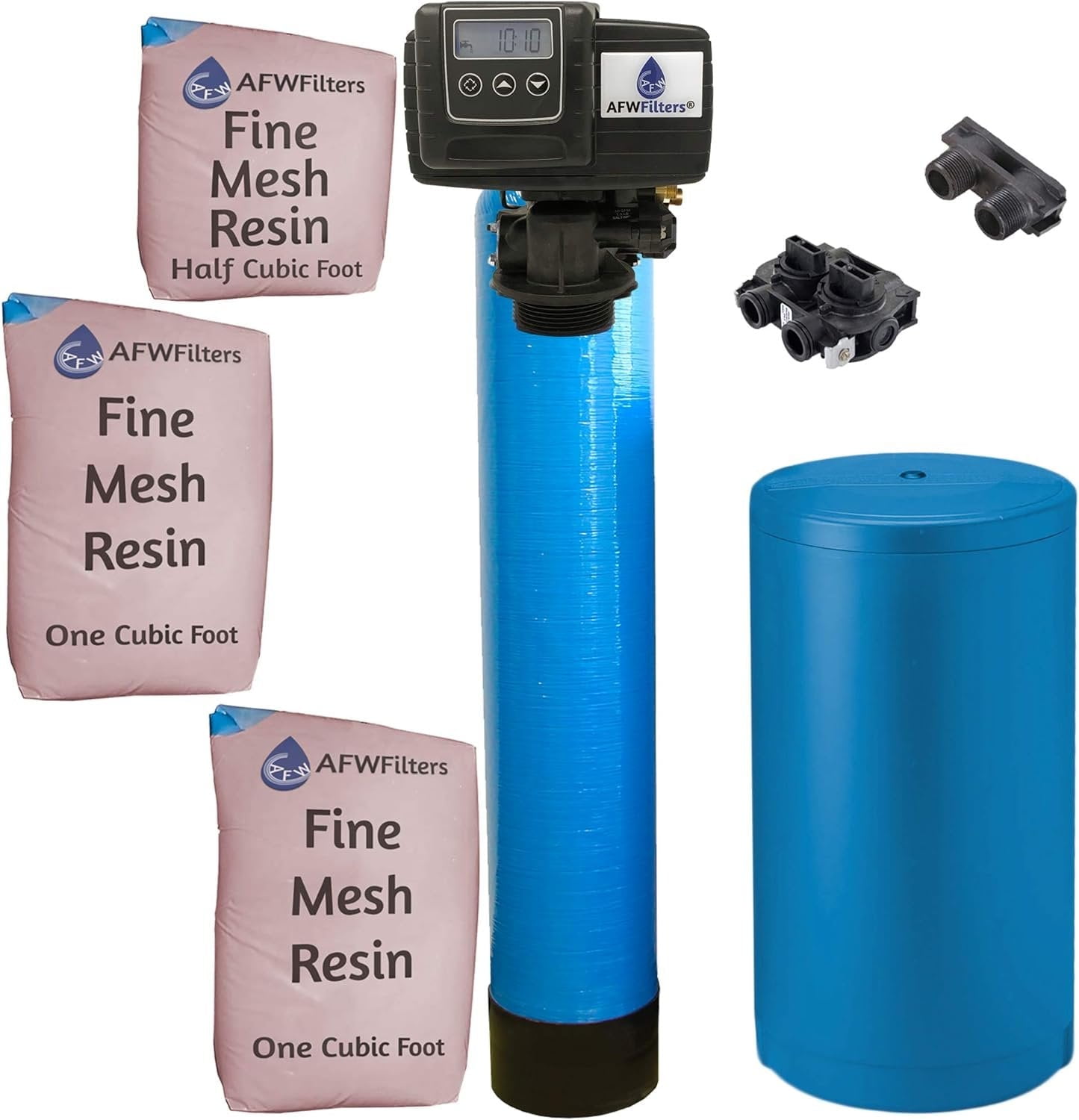 Fleck IRONPRO2 Pro 2 Combination Water Softener Iron Filter 5600SXT Digital metered Valve for Whole House 80,000 Grains, Blue