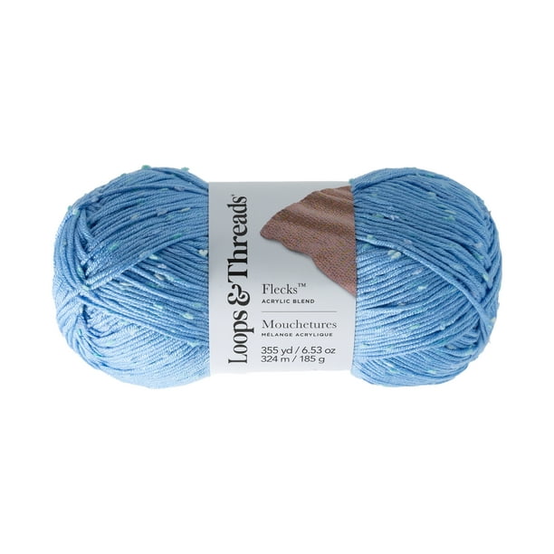 Flecks Yarn by Loops & Threads - Yarn for Knitting - Crochet - Weaving - and Arts & Crafts - Assorted - Acrylic Blend - 6.53 oz