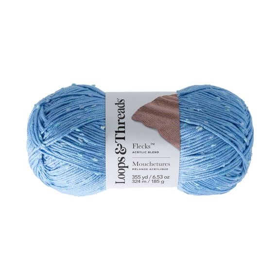 Flecks Yarn by Loops & Threads - Yarn for Knitting - Crochet - Weaving - and Arts & Crafts - Assorted - Acrylic Blend - 6.53 oz
