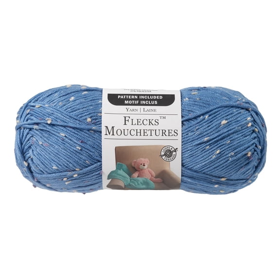 Flecks Yarn by Loops & Threads - Yarn for Knitting - Crochet - Weaving - and Arts & Crafts - Blue - Acrylic Blend - 6.53 oz