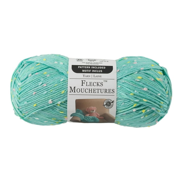 Flecks Yarn by Loops & Threads - Yarn for Knitting - Crochet - Weaving - and Arts & Crafts - Seafoam - Acrylic Blend - 6.53 oz