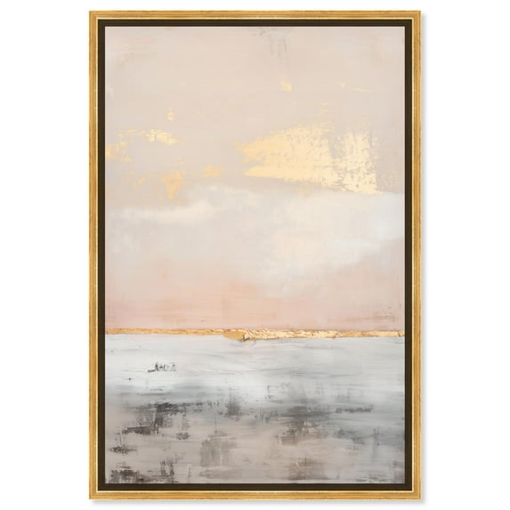 Flecks of Fortune Canvas Boho Abstract Art by Art Remedy, Gold Frame, 24" x 36"