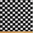 thumbnail image 1 of Fleece 1.25" Racing Check Black and White Checks Checkered Fleece Fabric Print by the Yard (A511.40), 1 of 1