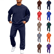 Fleece 2 Piece Outfits Mens Pullover Sweatshirt Tracksuit & Joggers Sweatpants Sweatsuit Sets with Pockets Navy S