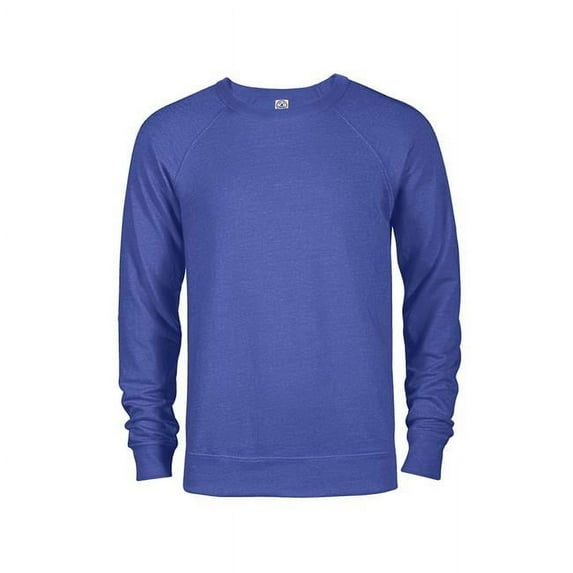 Fleece Adult Unisex French Terry Crew Pullover, Royal Heather - Large